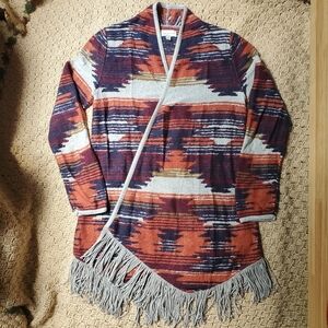 Lucky Brand Western Cardigan Fringe Small
